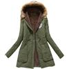 Minetom Donna Giacca Lungo Calda Parka Coulisse In Vita Cerniera Collo con Cappuccio Cappotto Maniche Lunghe Cappotti Verde IT 50