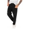 Giosal Jeans Uomo Pantalone Lungo Tinta Unita Rotture (Nero, 44)