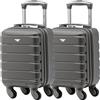 Flight Knight Set Of 2 Lightweight 4 Wheel ABS Hard Case Suitcases Cabin Carry On Hand Luggage Approved For Over 100 Airlines British Airways, easyJet & Maximum Size For Ryanair 40x20x25cm