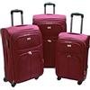 ORMI Trolley valigia set valigie semirigide set bagagli in tessuto super leggeri 4 ruote piroettanti trolley piccolo adatto per cabina con compagnie lowcost art.214 (Bordò)