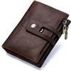 Contacts Portafoglio da uomo in vera pelle bifold portafoglio doppia cerniera, Caffè scuro, taglia unica, Doppia tasca con cerniera