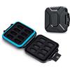 JJC Custodia per Schede di Memoria Slim Box per 16 Micro SD Micro SDXC Micro SDHC TF Card, Resistente all'Acqua Anti-Shock Portatile per Schede MSD Portaoggetti per il Trasporto Organizzatore