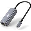 ICZI Adattatore USB C Ethernet Cavo RJ45 1000Mbps in Alluminio Gigabit a Tipo C (Thunderbolt 3) LAN Adattatore di Rete per MacBook PRO/Air Surface Go/Pro7 Samsung Huawei Type-C ecc