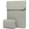 HYZUO 13,3-14 Pollici Custodia Borsa per laptop per MacBook Pro 14 M4/M3/M2/M1 Pro/Max A3401 A3185 A3112 2025-2021 MacBook Air 13 2017-2012 13,5-13,8 Surface Laptop, con Borsa Accessori, Grigio chiaro