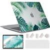 MUSHUI 4 in 1 Custodia per MacBook Air 13 Pollici 2020 2019 2018 Modello A2337 M1/A2179/A1932, Plastica Case Rigida & Tastiera Cover & Proteggi Schermo per Mac Air 13, Piante Tropicali 01