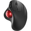 Nulea M501 Mouse Trackball senza fili, mouse ergonomico ricaricabile, tracciamento preciso e fluido, connessione a 3 dispositivi (Bluetooth o USB), compatibile con PC, laptop, Mac, Windows.