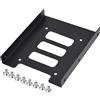 TRIXES Kit di Installazione Disco Rigido, l'unità Interna in Metallo Nero SSD da 2,5" Fino a 3,5" - Staffe per Disco Fisso - Montatura ad Alta Performance, Ricambio per Disco Fisso