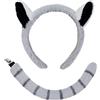XEPST Set di Costumi da Procione Animale, Set di Orecchie e Coda da Procione con Fascia e Coda da Procione per Costume da Animale Cosplay Compleanno Halloween Forniture per Feste in Maschera