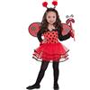 amscan Joker 997655/56-S - Coccinella Ballerina Costume di Carnevale in Busta, Bambina, Rossa e Nera