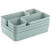 Gariella Set di organizer per cassetti, con sistema di separazione regolabile, per soggiorno, bagno, in plastica, colore verde pastello