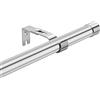 Harrms Bastone per tende Argento estensibile, 76-116cm, acciaio inox, con staffe e terminali argentati per camera da letto, soggiorno