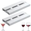 TTBDDM 2 Pezzi Porta Bicchiere da Vino Sospeso, Portabicchieri Sospeso, Vino Bicchiere Rack, Portabicchieri Appendere, Rack per Calici, per Casa, Bar, Cucina, Ristorante (Nero) (Bianco)