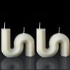 NatureMan Candele Estetiche a Forma di S, Minimaliste Geometriche in Cera di Soia, Profumate Decorative per Matrimoni, Compleanni, San Valentino - 2 Pezzi