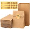 G2PLUS 100PCS Sacchetto di Carta Kraft,Sacchetto di Carta Sandwich Sacchetti Kraft 9x5.5x18CM cmSacchetti Alimentari carta Piccoli per Popcorn Ortofrutta Caramelle+108 Adesivi