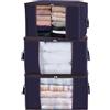 Lifewit 3 pezzi 90L Scatole per Armadio, Scatole per Vestiti Grande Capacità, Contenitori Organizer armadio per Piumoni, Scatola trasloco, Buste Pieghevole per Indumenti, Coperte, Blu