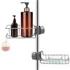 Rodivor Mensole per Doccia senza Foratura 2 Pezzi, Portasapone Doccia in Acciaio Antiruggine, Porta Sapone Doccia Spugna Lavandino Cucina, Portaoggetti Bagno, Adatto per Asta della Doccia 18mm-27mm