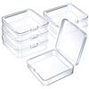 Jetec 6 Mini Contenitori in Plastica Trasparente Scatola per Conservare Piccoli Oggetti Scatoline per Perline Gioielli Biglietti da Visita Pezzi di Gioco Artigianato (9,4 x 9,4 x 3 cm)