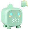 Ayybboo Sveglia Digitale per Bambini con Snooze,Luce Notturna,12/24 Ore,Sveglia da Comodino per Ragazzi e Ragazze,Facile da Usare per L'asilo,La Camera da Letto,il Soggiorno（Verde Pallido）