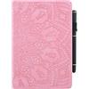 AsWant Awant Custodia Lenovo Tab M10 Plus FHD 10.3 Pollici Cover a Libro Portafoglio Flip Cover Tablet Custodia Mandala Flower in Rilievo con Porta Penna per Lenovo Tab M10 Plus TB-X606F/TB-X606X Rosa