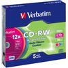 Verbatim CD-RW DataLifePlus 8-10X 700MB Colour,5 Pack, 43167 (Colour,5 Pack)