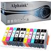 alphaink 10 Cartucce compatibili con Canon PGI-520 CLI-521 per stampanti Canon PIXMA MP630, MP640, MP620, MP640M, MP990, MX860