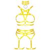 BBOHSS Donna per Il Corpo da Imbracatura Set di Reggiseno a Pentagramma Punk Giarrettiera in Vita da Ballo di Halloween Carnevale Gotico Elastico Accessori (Cielo Blu)