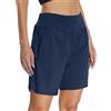 Mesing Pantaloncini Sportivi Running Donna a Vita Alta Pantaloni Corti Palestra Corsa Allenamento Traspirante Sport Shorts con Slip Interni e Tasche Posteriori con Cerniera DK3085W-Blue1-XL