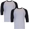 Gildan Heavy Cotton 3/4 Raglan T-Shirt, Style G5700, 2-Pack, Sport Grigio/Nero, L (Pacco da 2) Unisex-Adulto