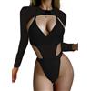 EVELUST Body Sexy Donna Rave Outfit - Cut-out in Vita Concert Costume da Bagno con Fibbia Rete Crop Top Party Costume Intero Coachella Set 2 Pezzi