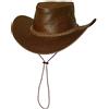 Black Jungle Broome Cappello da Cowboy Realizzato in Pelle Bovina con Cinturino sottogola (Nero, M)
