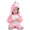 TMEOG Unisex Bambino Inverno Pagliaccetto Coniglio Tigre Cucire Animale Stile Flanella Cosplay Halloween Costume Attrezzatura