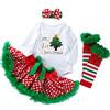 Winmany 4 Pz Neonate Ragazze Natale Vestito Fascia Lettera Pagliaccetto Gamba più Caldo Scarpe Set per Neonata 0~24