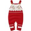 mimixiong Pagliaccetto per Neonato Maglione Natalizio Tute Abiti con Renne lavorate a Maglia (Rosso,18-24 Mesi)