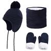 Yutdeng Cappello Invernale Bambino e Guanti e Sciarpa Tubolare Set Berretto Neonato Bambina Cappelli Caldi per Neonati con Paraorecchie Cappello per Neonato per Bambini 1-6 Anni (3 Pezzi)