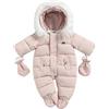 Loalirando Giubbino Neonato Unisex 6-24 Mesi con Cappuccio e Zip Tuta Imbotita Bimbo Invernale con Guanti e Scarpe Caldo Piumino Bambino Romper Regalo (Rosso, 12-18 Mesi)