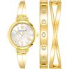 Anne Klein Set orologio da donna con cristalli incastonati, AK/2245, Oro