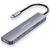 LENTION Hub USB C con HDMI 4K, PD 100W, USB 3.0 e 2.0, Lettore SD/TF, Adattatore per 2024-2016 MacBook Pro M1/M2/M3/M4, Nuovo Mac Air, iPhone Serie 16/15 e Altro (CE18, Grigio)