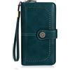 HUA ANGEL Donna Lunga Clutch Portafoglio Grande Capacità Cerniera Portamonete Borsa per Cellulare Pelle PU Pochette da Polso con Multiple Slot per Schede Carte di Credito Contanti Fatture