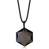 COAI Collana Unisex con Pendente Esagono in Ossidiana Oro