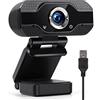 143 Webcam 1080P Full HD, videocamera USB per computer desktop con unità microfono gratuita per videochiamate in live streaming Classe online