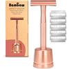 Bambaw Rasoio donna Con Supporto con 5 lamette per rasoio di sicurezza | Rasoio di sicurezza | Rasoio corpo | Rasoio vintage | Rasoio metallo | Rasoio tradizionale | Safety razor | Shaving razor | Bambaw