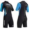 Cressi Med X Lady, Muta Shorty in Neoprene Bifoderato 2.5 mm High Stretch Donna, Nero/Azzurro/Grigio, L/4