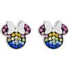 Disney Orecchini a bottone in cristallo Arcobaleno Disney Minnie Mouse in Argento Sterling