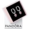 PANDORA Timeless Orecchini a cerchio con cuore e cerchio brillante in argento Sterling con eleganti zirconi cubici rosa e trasparenti, Cerchi