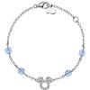 Disney Bracciale Bambine con Mickey Mouse in Argento e zirconi Bianco, Lunghezza 13-18cm