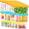 IDEATECH Buste Silicone Freezer 20 Pack Sacchetti Alimenti Richiudibili Riutilizzabili per Congelatore Cibo Ermetici Zip BPA Free Meal Prep Grandi Gelo