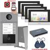 HIKVISION Kit videocitofono a 4 utenze, display interni bianco e nero 7''