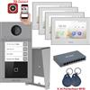 HIKVISION Kit per videocitofono a 4 utenze con display interni bianchi 7''