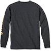 Carhartt Maglietta da uomo Relaxed Fit Heavyweight Long Leeve Logo Sleeve Graphic Shirt Colore: Carbon Heather, taglia: L