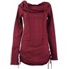 GURU SHOP Guru-Shop, Camicia Lunga, Miniabito con Ampio Cappuccio a Scialle, Bordeaux, Cotone, Dimensione Indumenti:S/M (36), Maglioni, Felpe a Maniche Lunghe